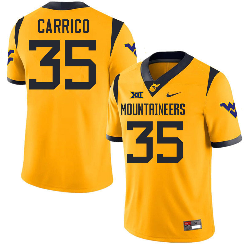 Reid Carrico WVU Jersey,West Virginia Mountaineers #35 Reid Carrico Jersey Youth College-Gold